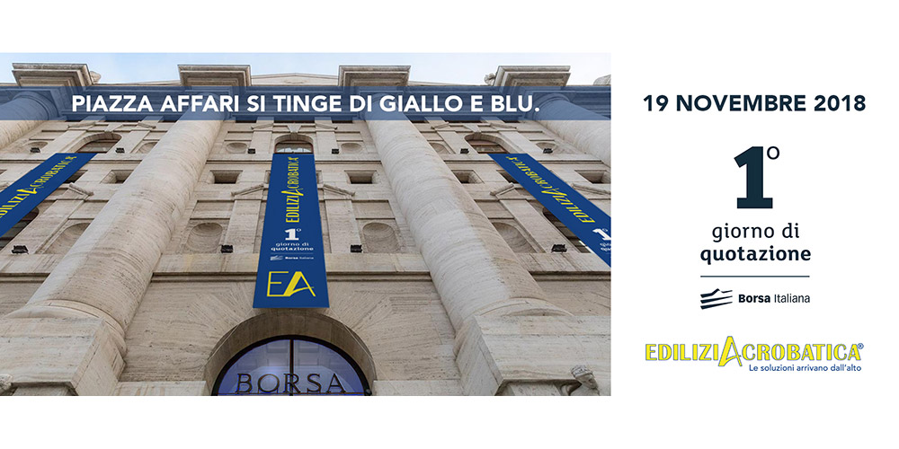 EdiliziAcrobatica dal 19 novembre in borsa