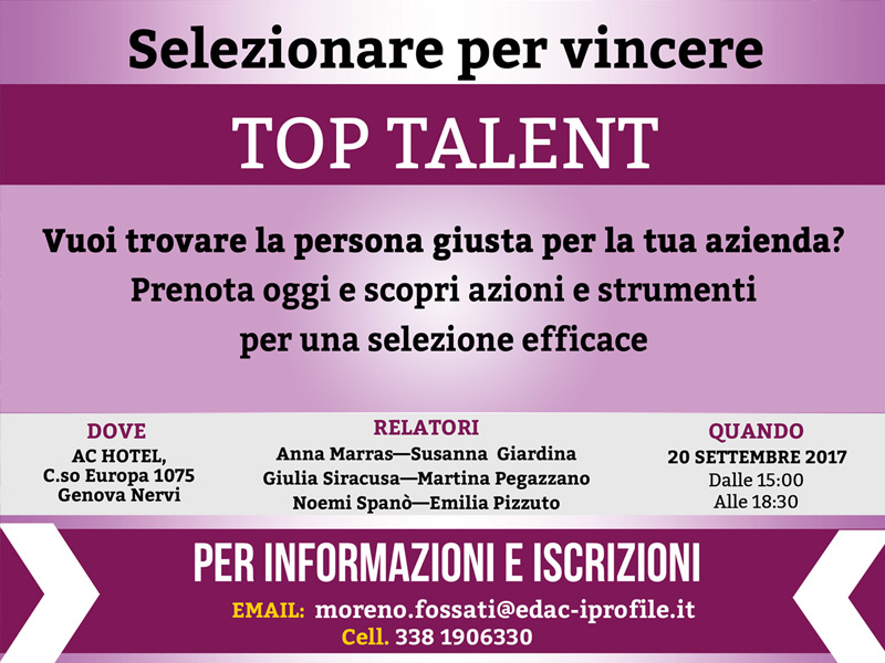 CORSO DI FORMAZIONE PER SELEZIONE DEL PERSONALE